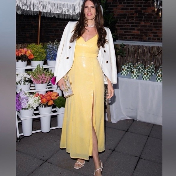🔥 NWT Anthropology Hutch Mikayla Yellow Sequin Maxi Dress Size 6 - Picture 7 of 15